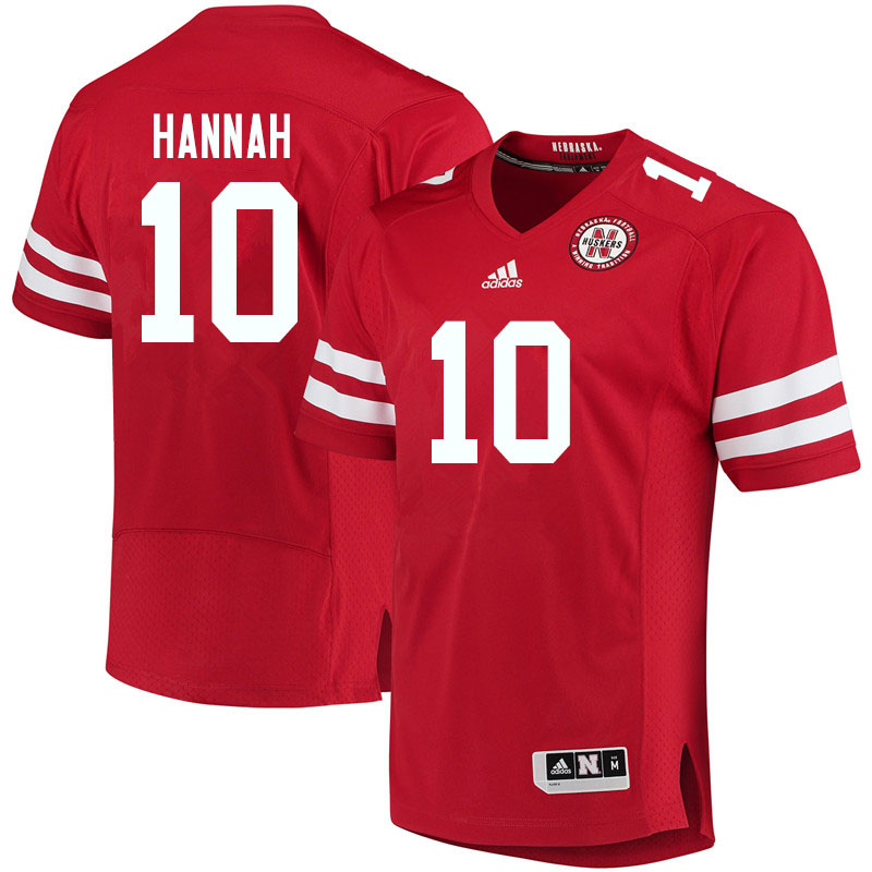 Youth #10 Jackson Hannah Nebraska Cornhuskers College Football Jerseys Sale-Red